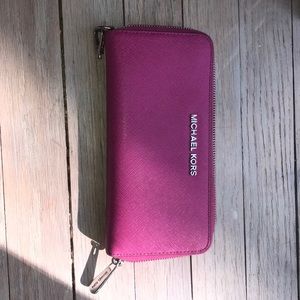 Michael Kors Pink Continental wristlet wallet
